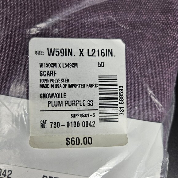 JCPenney Home Collection Snowvoile Scarf Plum Purple Window Valance 59x216 USA - Picture 3 of 6